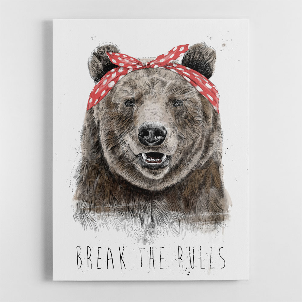 Break The Rules Bear Wall Art